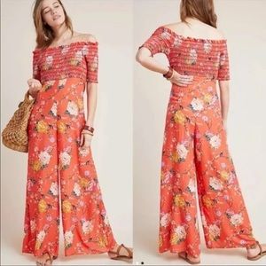 NWT Anthropologie Farm Rio Paraiso Off The Shoulder Printed Jumpsuit